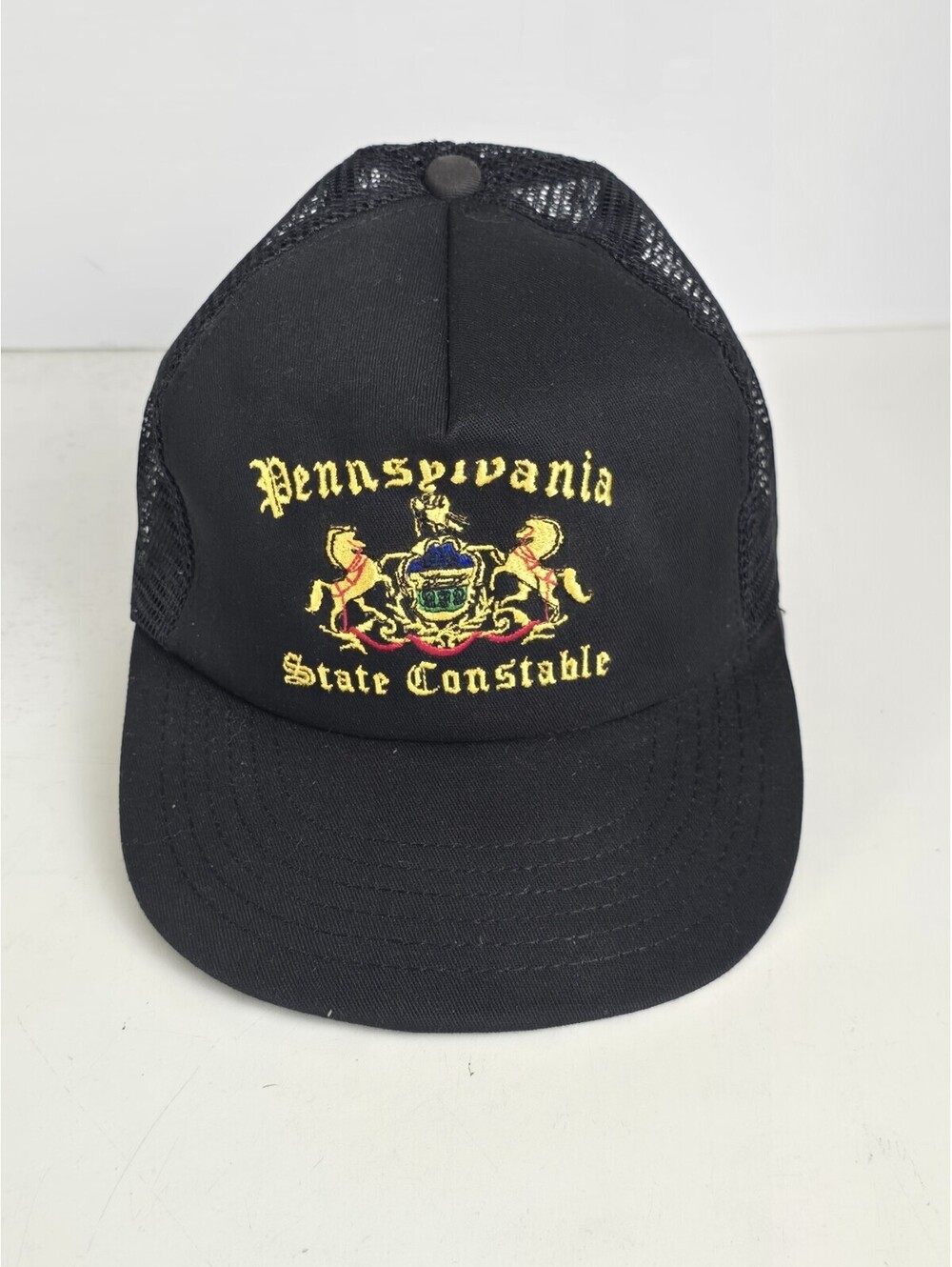 Pennsylvania State Constable Duty Hat Trucker Cap Black Mesh Made In USA NOS